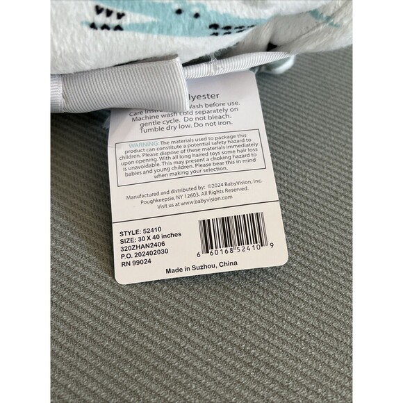 Hudson Baby ALPHABET ANIMAL Blanket Tiger Zebra Fox Panda Gray Sherpa Safari New - Picture 6 of 7